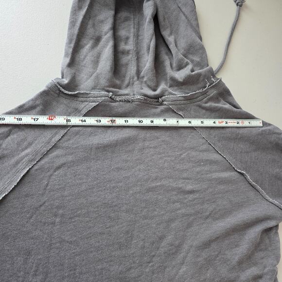 U.S. Apparel Hooded Sweatshirt Women's XL Gray V-Neck Raw Hem Long Sleeve NWT - Picture 9 of 15